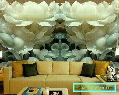 3D тапети за стени - снимка за всекидневна