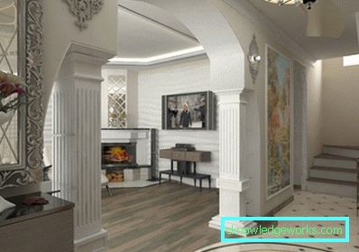 Арката между кухнята и хола Арката между кухнята и хола
