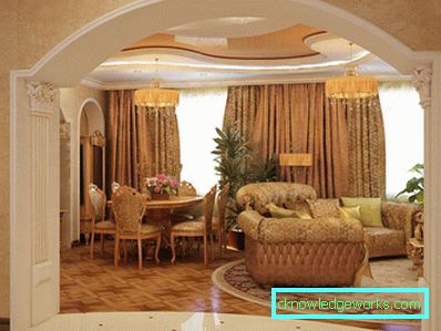 Арката между кухнята и хола Арката между кухнята и хола