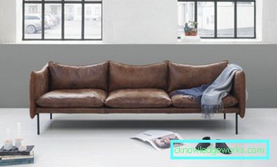 Кожен диван в интериора - 100 възможности за фото дизайн