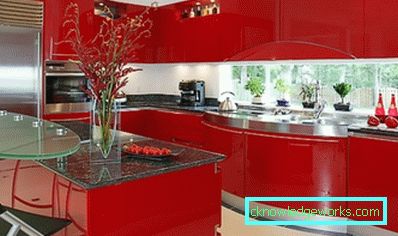 53-дизайнерска червена кухня (снимка)