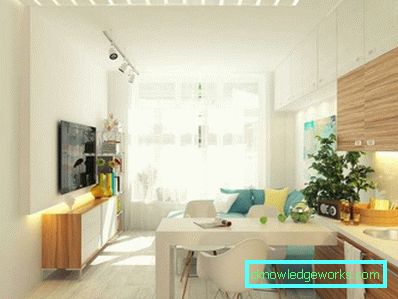 Кухненски дизайн дневна 13 кв.м - идеи за фото интериор