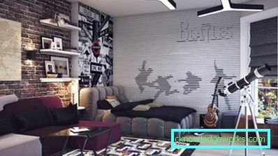 Photowall-хартия в интериора на хола в модерен стил - снимка на идеи