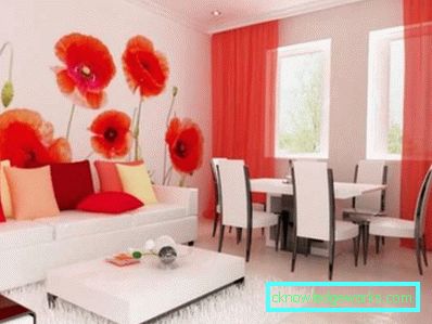 Photowall-хартия в интериора на хола в модерен стил - снимка на идеи