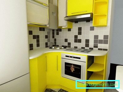 Малка кухня с площ от 5 кв.м. m с хладилник