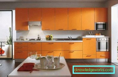 Orange кухня в интериора - успешна комбинация