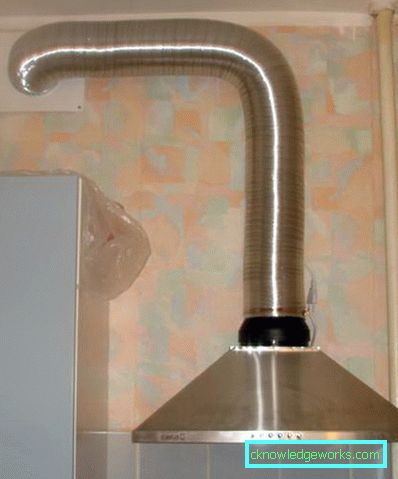 Въздухопровод за отработените газове в кухнята Въздухопровод за отработените газове в кухнята