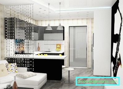 Зониране на кухнята и хола Зониране на кухнята и хола