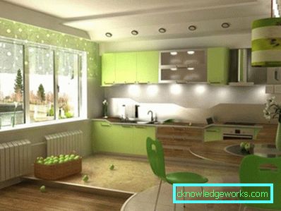 Зониране на кухнята и хола Зониране на кухнята и хола